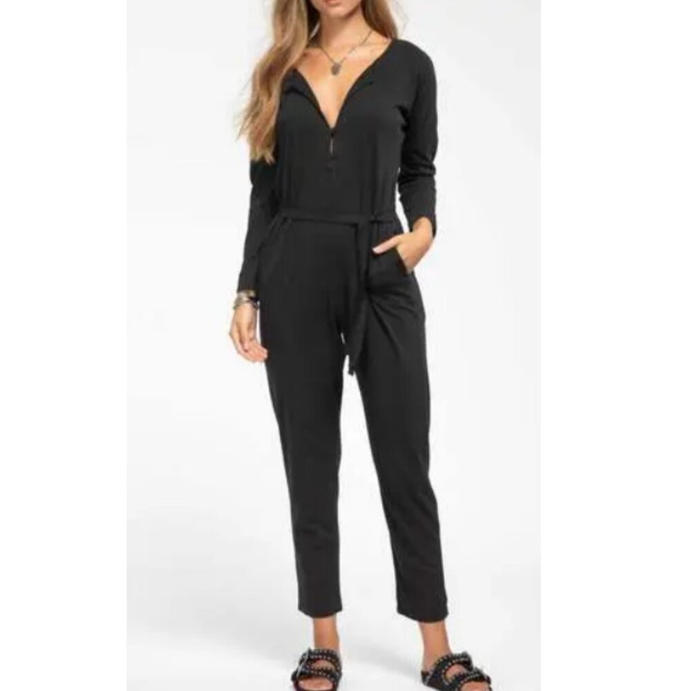 Raquel Allegra Handmade in USA Cotton JumpSuit Scoop Neck Jumpsuit Size XS & S